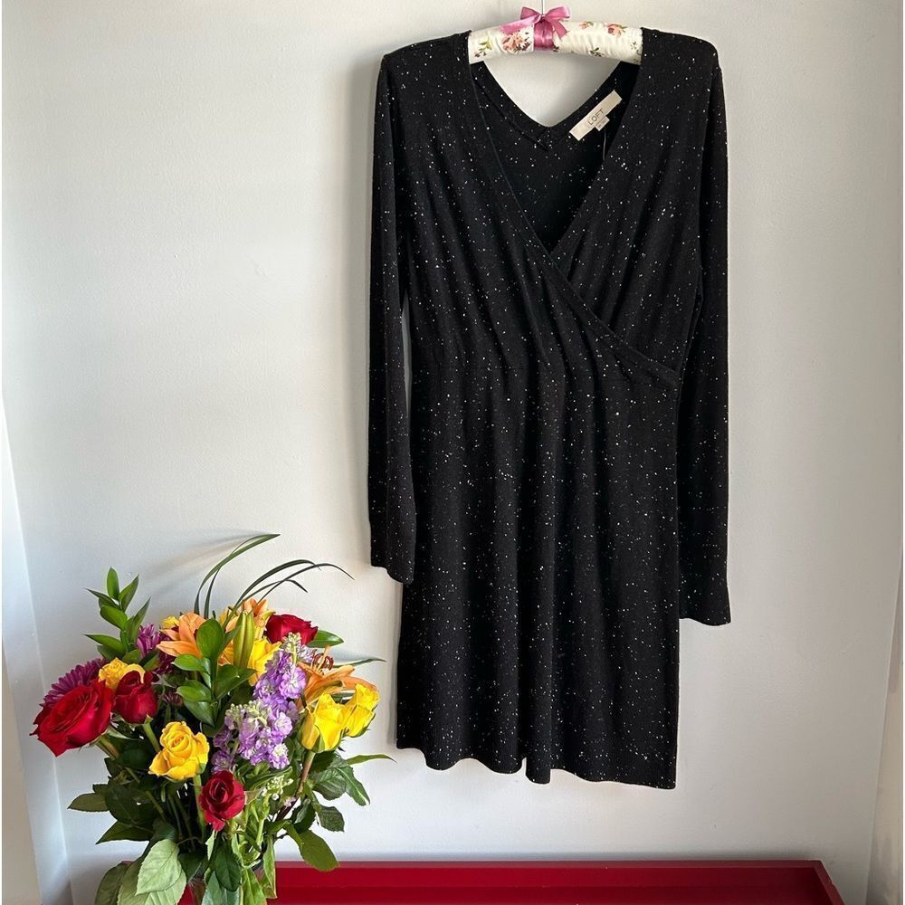 LOFT Faux Wrap Sweater Dress